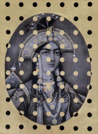 Shamsuddin Tanwri, 22 x 29 Inch, Graphite Gold and Silver Leaf on Paper, Figurative Painting, AC-SUT-130